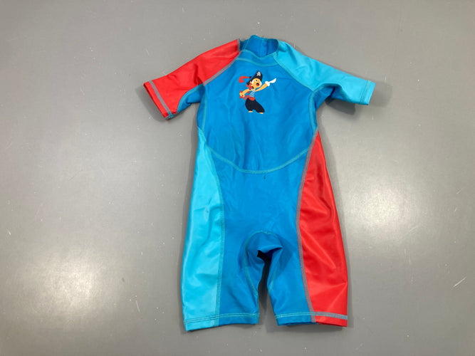 Combi anti-uv anti froid rouge/bleu pirate, moins cher chez Petit Kiwi