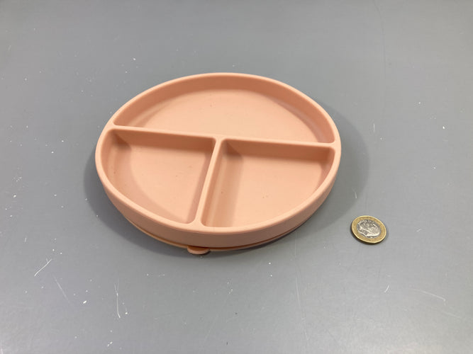 Mushie Assiette à compartiments rose - Ventouse en Silicone | Sans BPA, moins cher chez Petit Kiwi