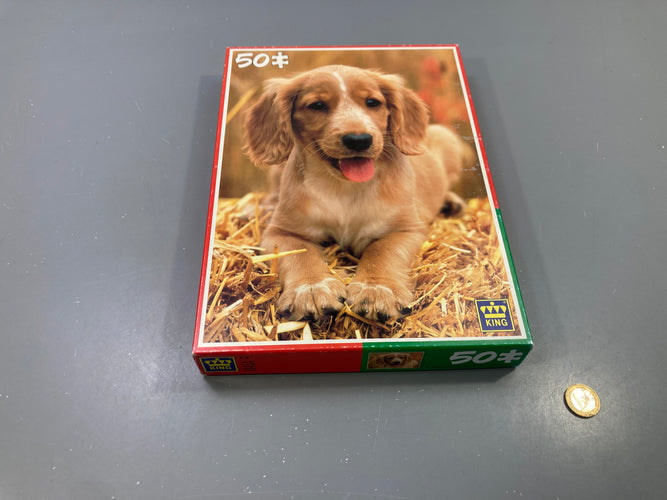 Puzzle 50 pcs chiot, King - complet, moins cher chez Petit Kiwi