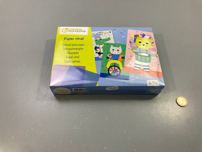 Kit Papier vitrail animaux musiciens, 6-8 ans et plus, Avenue Mandarine, moins cher chez Petit Kiwi