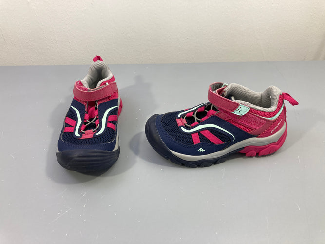 Baskets de randonnée basses avec scratch Crossrock bleu/rose, 29, moins cher chez Petit Kiwi