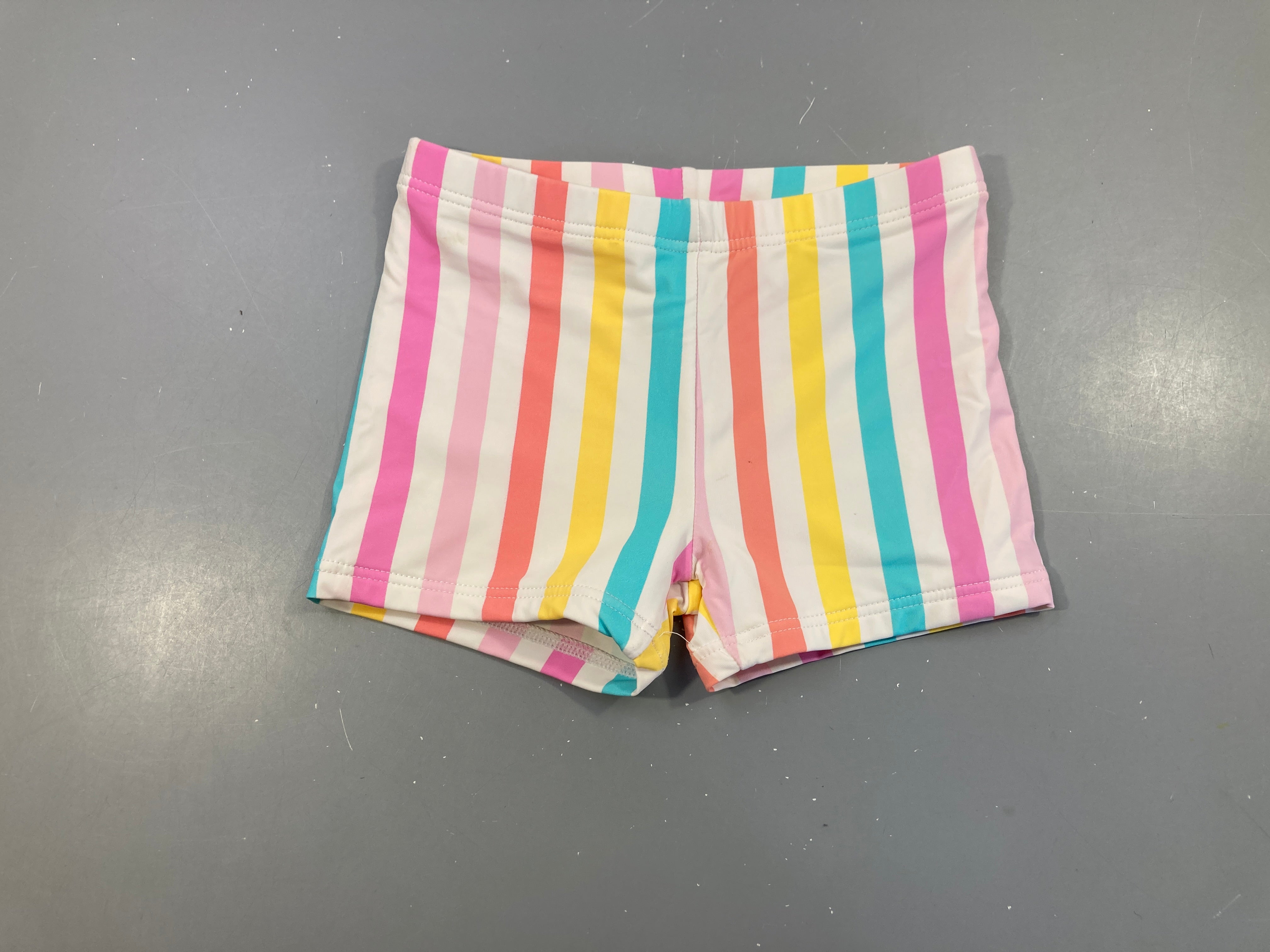 Maillot boxer blanc rayé multicolore