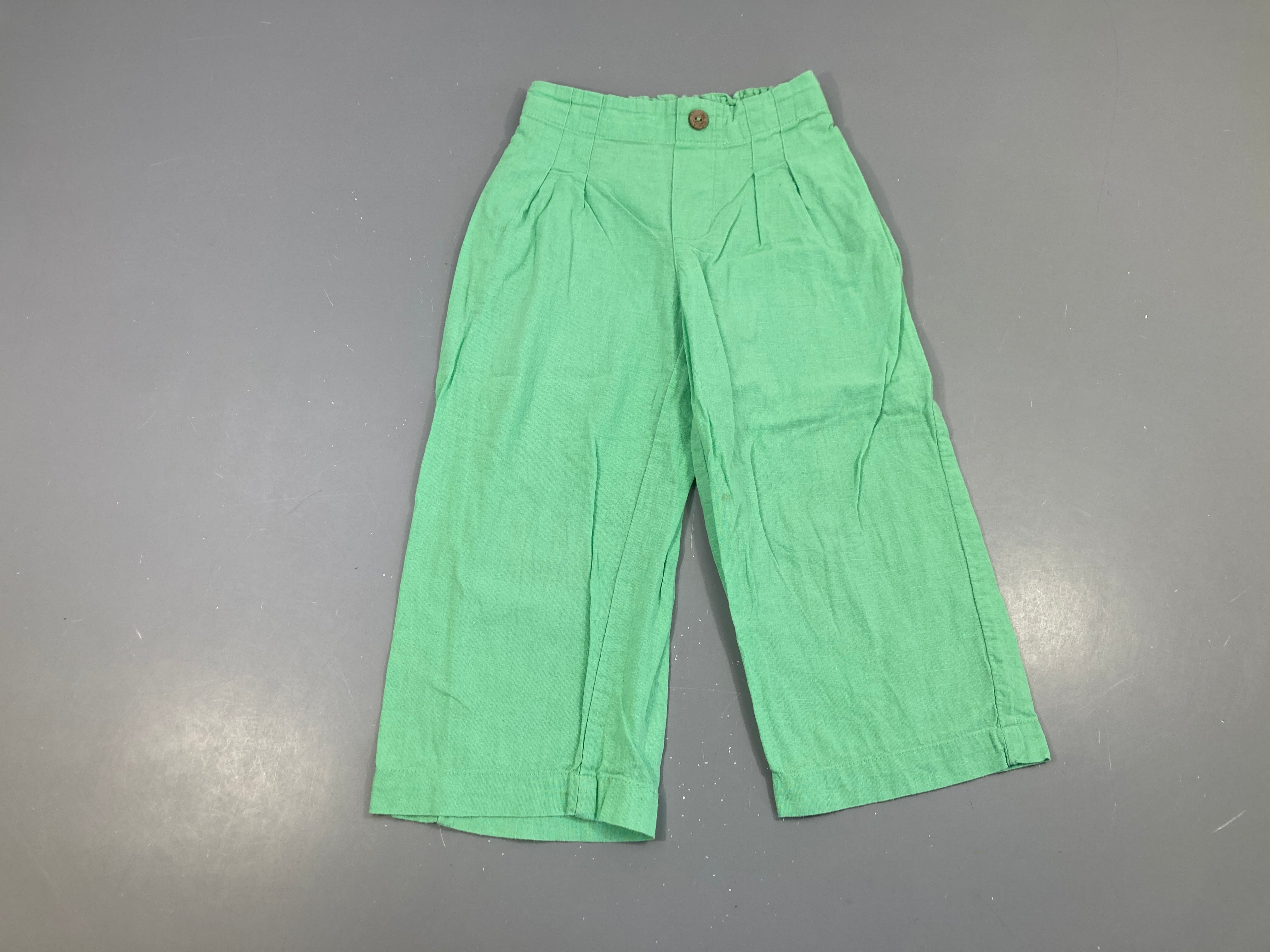 Pantalon large coton vert