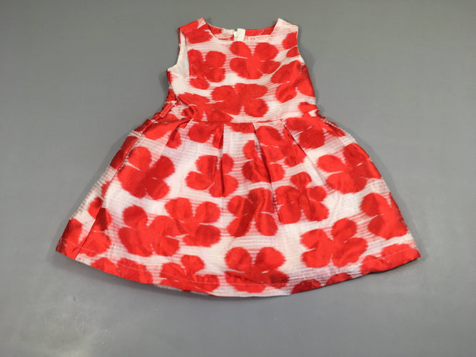 Robe s.m satinée blanche trèfles rouges, moins cher chez Petit Kiwi