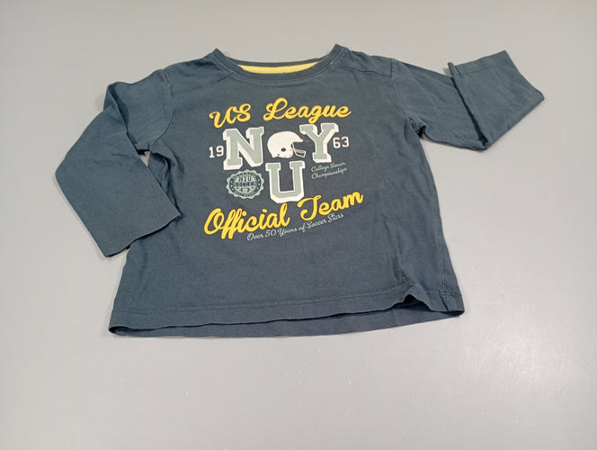 T-shirt m.l bleu  "US league 1963 NY", moins cher chez Petit Kiwi