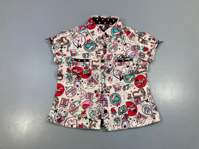 Chemisier m.c rose motifs, moins cher chez Petit Kiwi