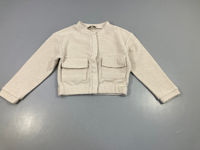 Gilet beige fils irisé, moins cher chez Petit Kiwi