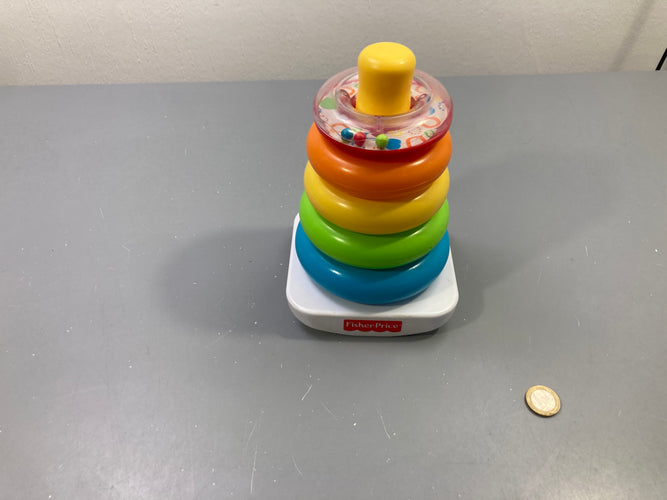 Pyramide d'anneaux à empiler, anneau hochet, multicolore, moins cher chez Petit Kiwi