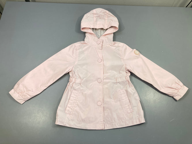 Veste coupe-vent rose à capuche doublé jersey, moins cher chez Petit Kiwi