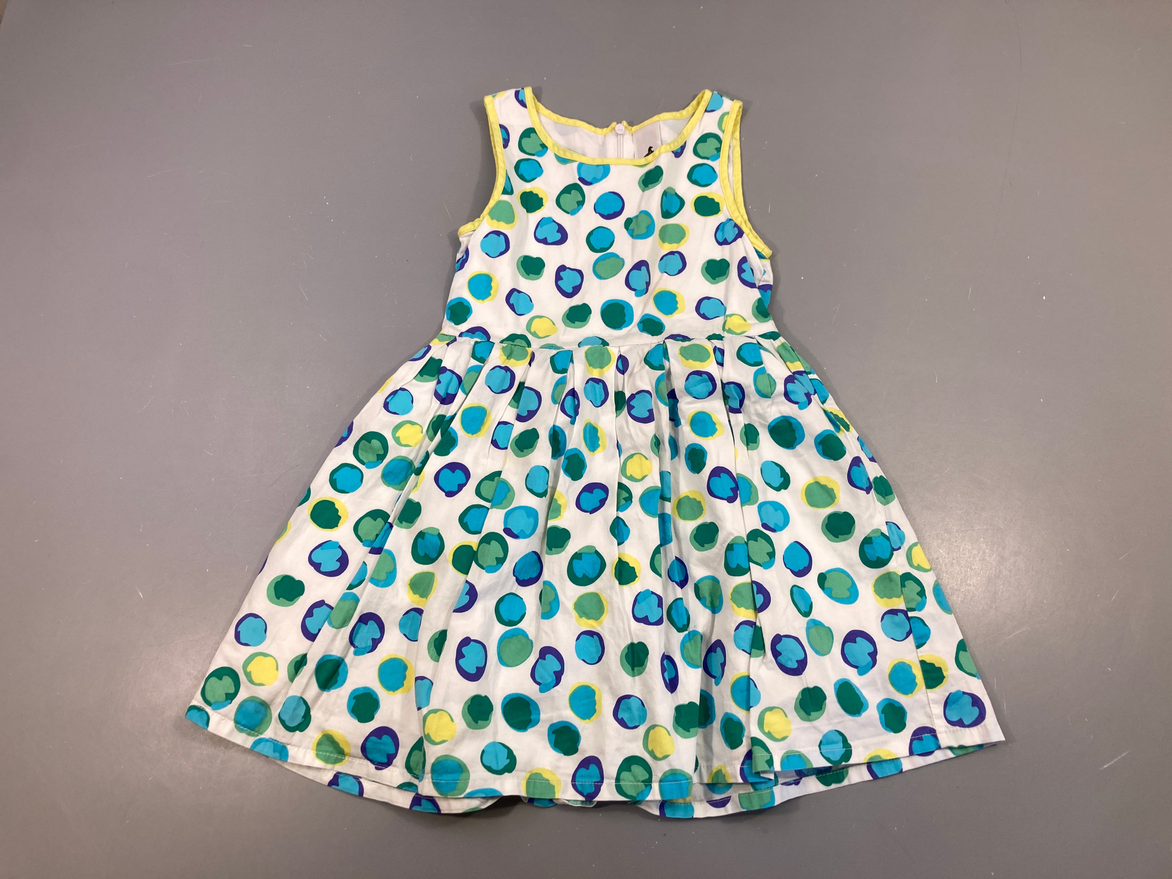 Robe s.m blanche cerles bleu/vert