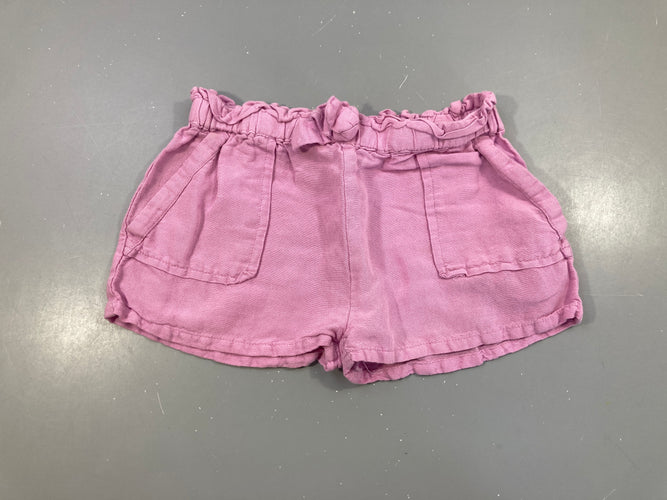 Short fluide mauve, 28% lin, moins cher chez Petit Kiwi