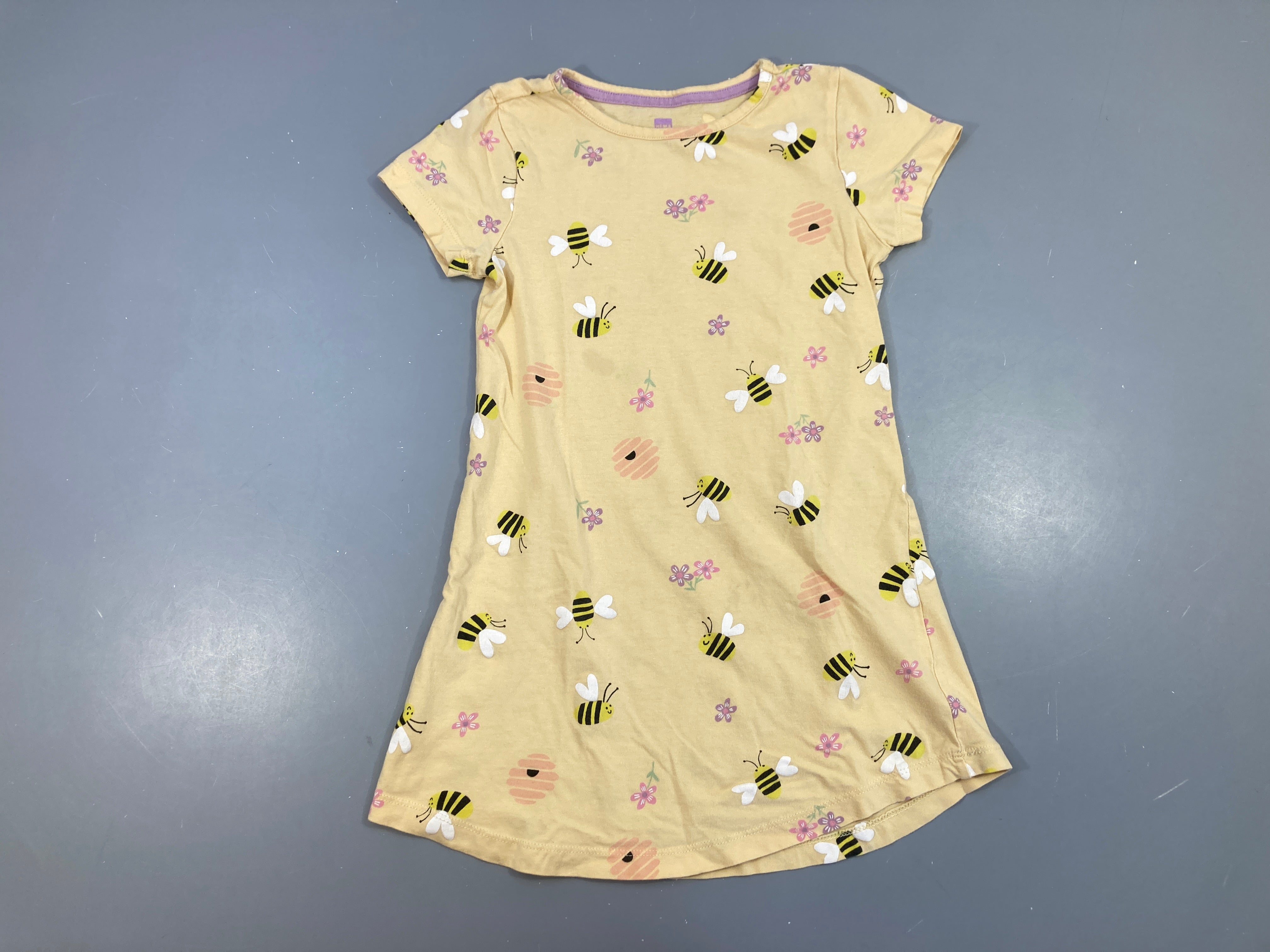 Robe m.c jersey orange abeilles/fleurs