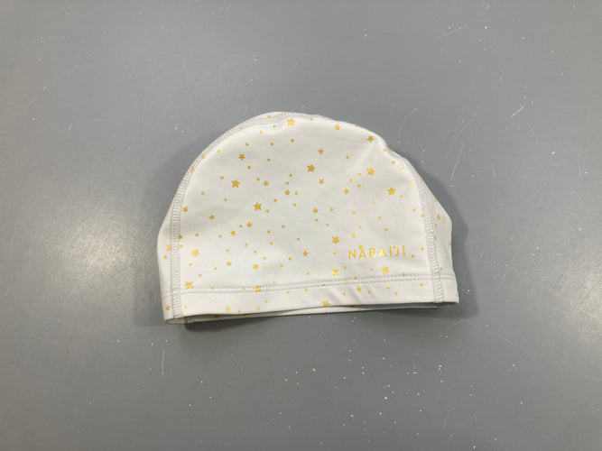Bonnet de natation blanc étoiles, moins cher chez Petit Kiwi
