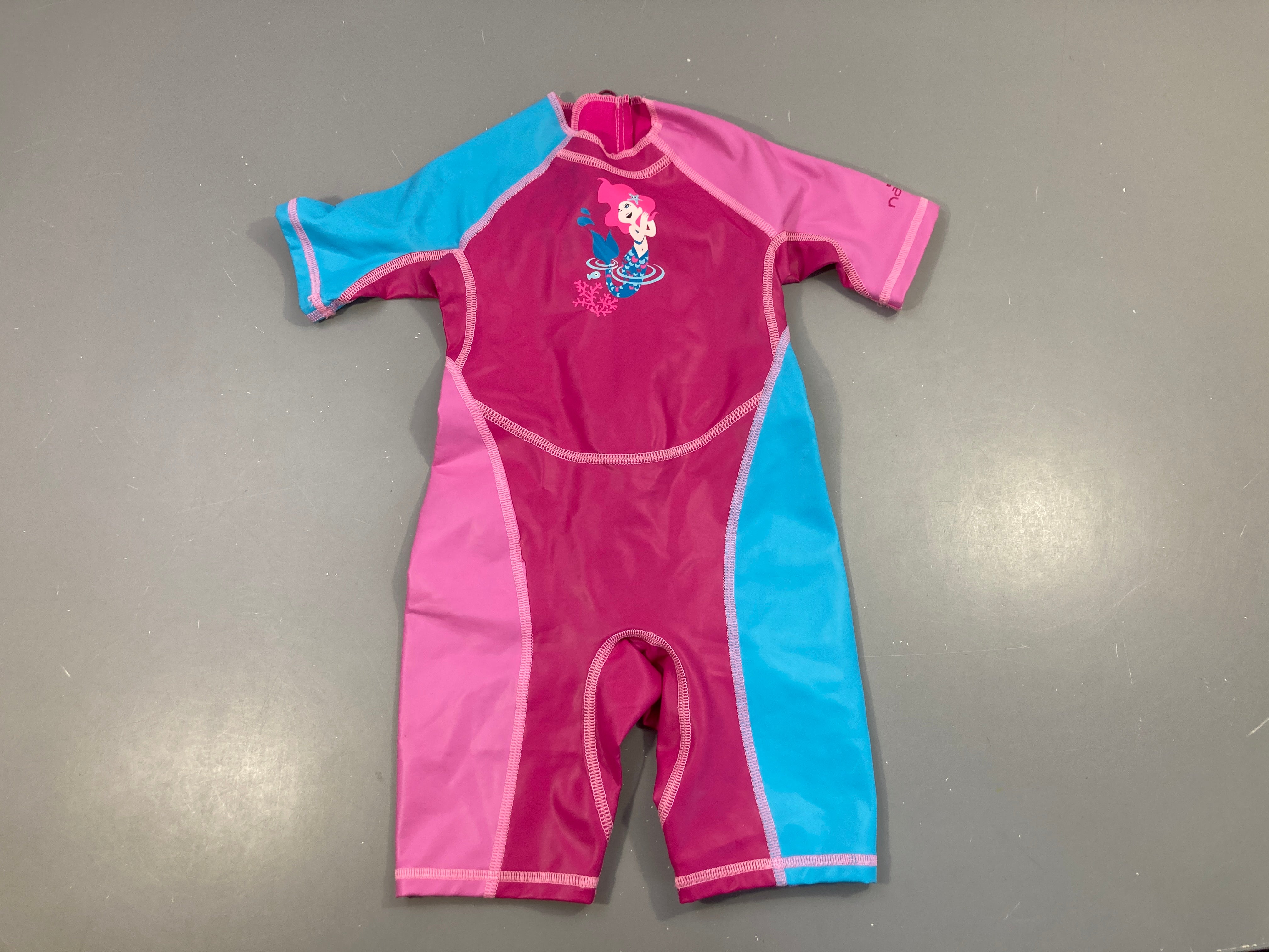 Combi anti-froid anti-uv rose/bleu sirène nabaji