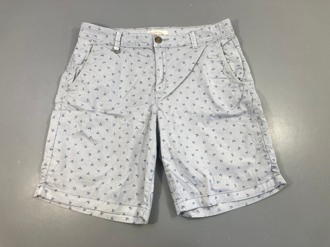 Bermuda chino bleu clair feuilles, moins cher chez Petit Kiwi