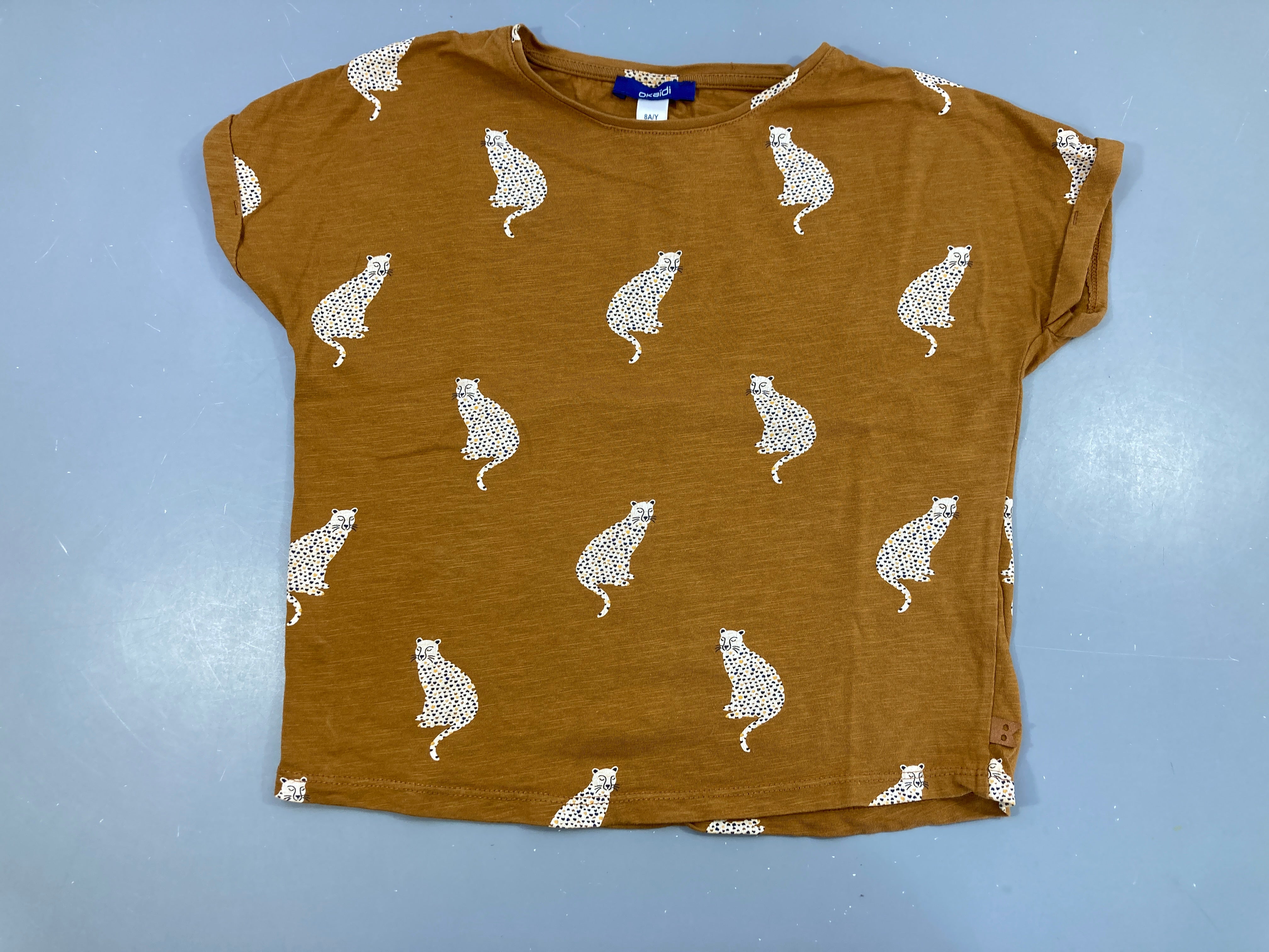 T-shirt m.c court ocre félins