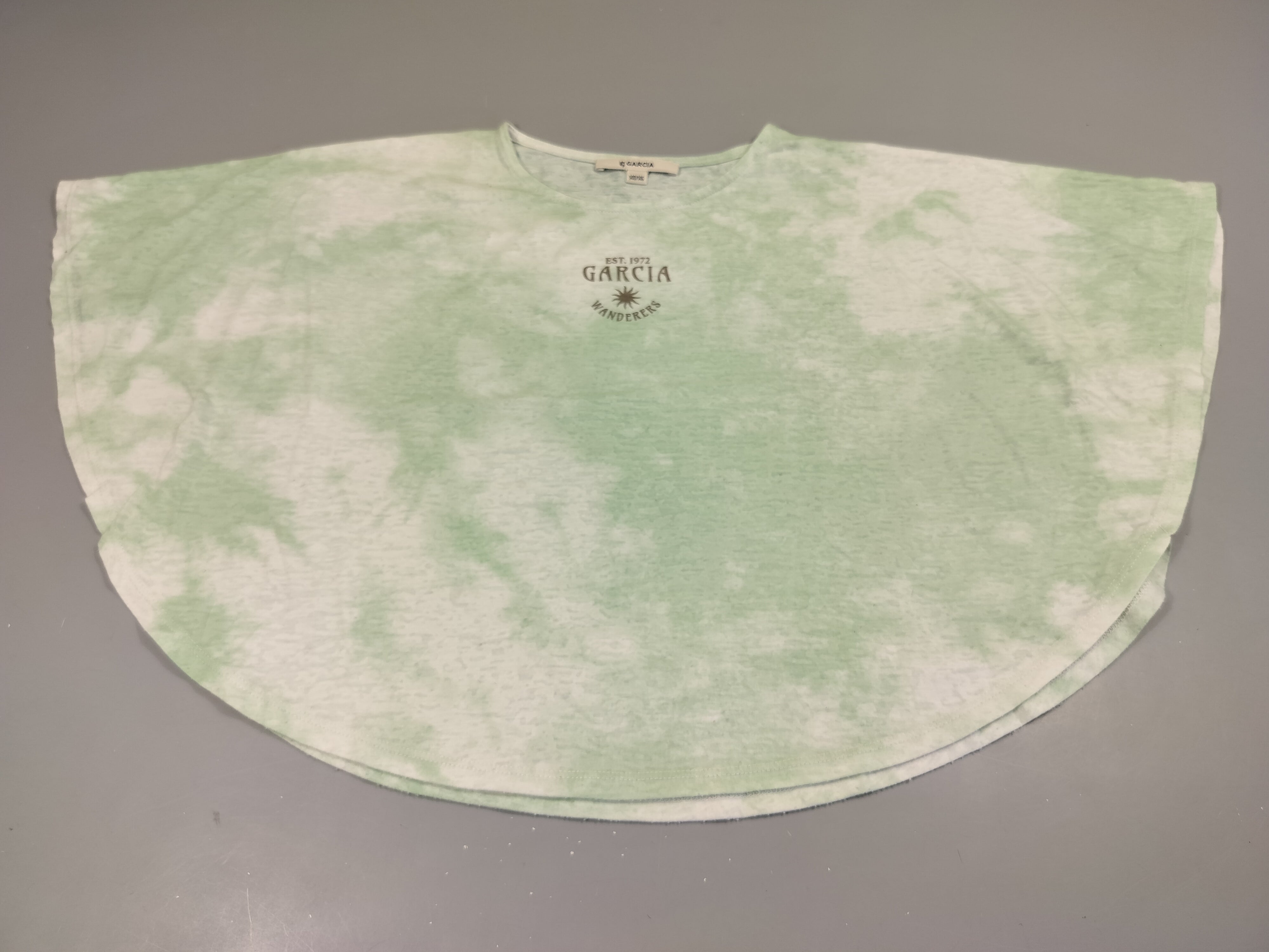 T-shirt m.c vert flammé style tie and dye 