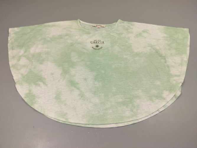 T-shirt m.c vert flammé style tie and dye "EST 1972  Garcia".Très légèrement bouloché., moins cher chez Petit Kiwi
