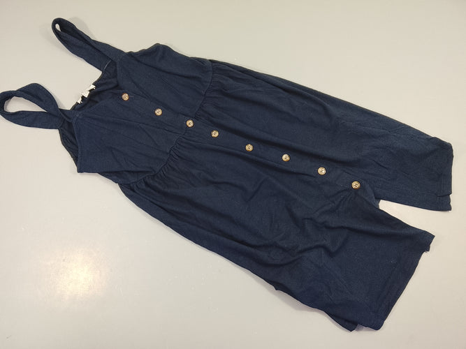 Robe à bretelles  de grossesse/ allaitement bleu marine , boutonné à l'avant, moins cher chez Petit Kiwi
