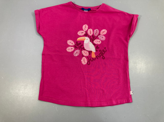 T-shirt m.c mauve toucan feuilles sequins, moins cher chez Petit Kiwi