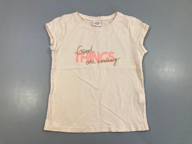 T-shirt m.c rose pâle good things, moins cher chez Petit Kiwi