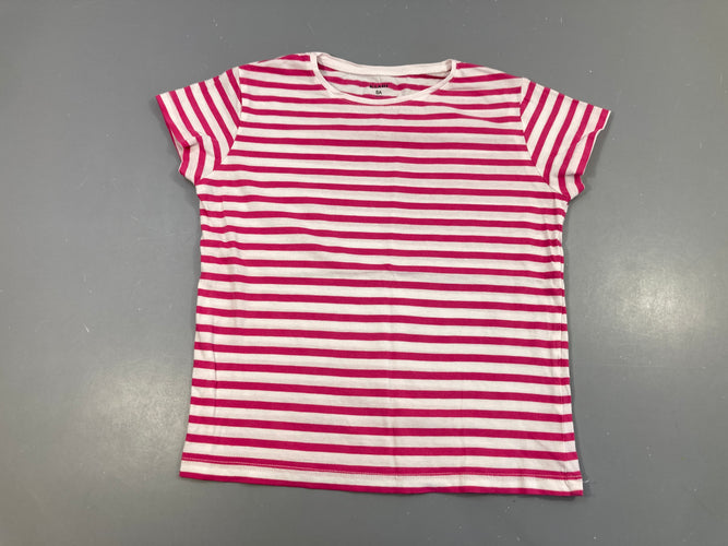 T-shirt m.c rose rayé, moins cher chez Petit Kiwi
