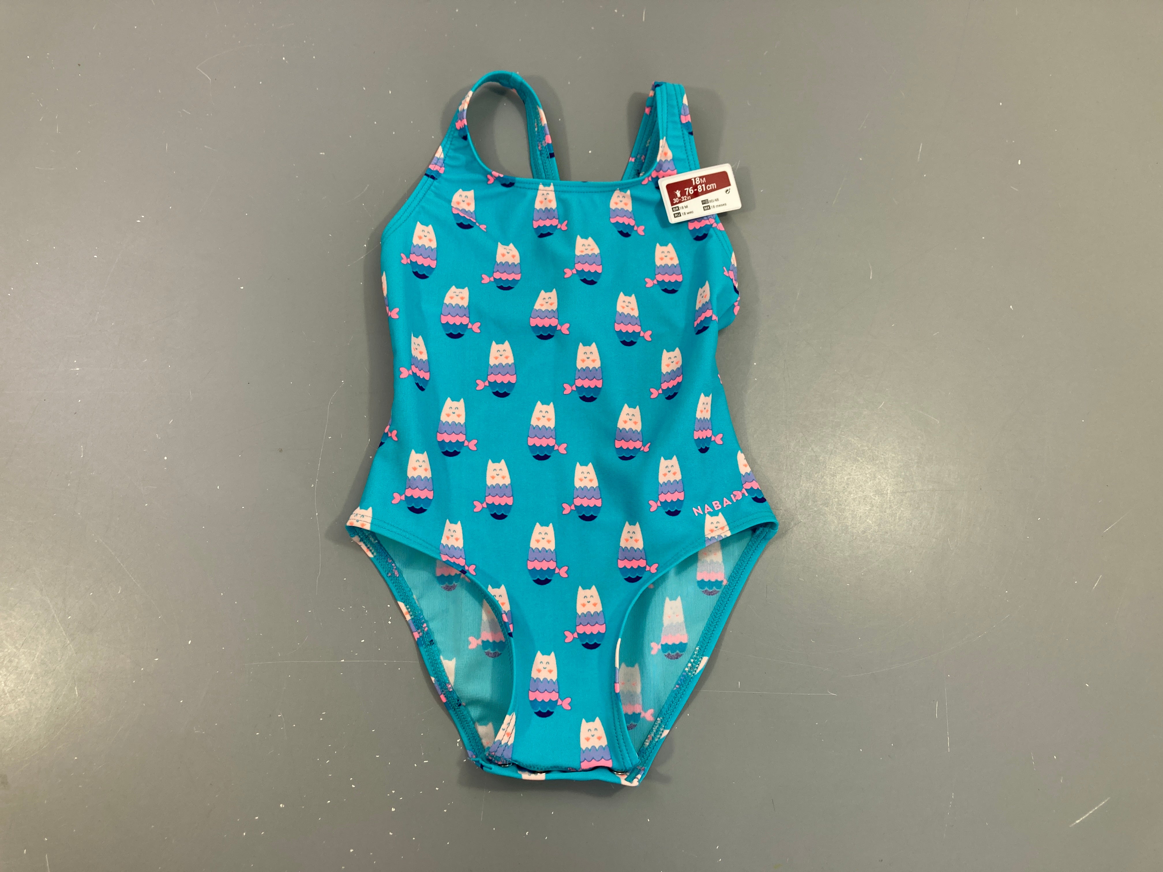 NEUF maillot bleu chats/sirènes