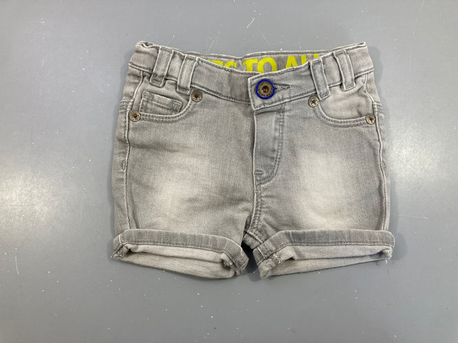 Bermuda toile gris à revers, moins cher chez Petit Kiwi