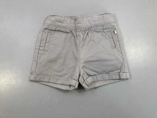 Short toile gris texturé, moins cher chez Petit Kiwi