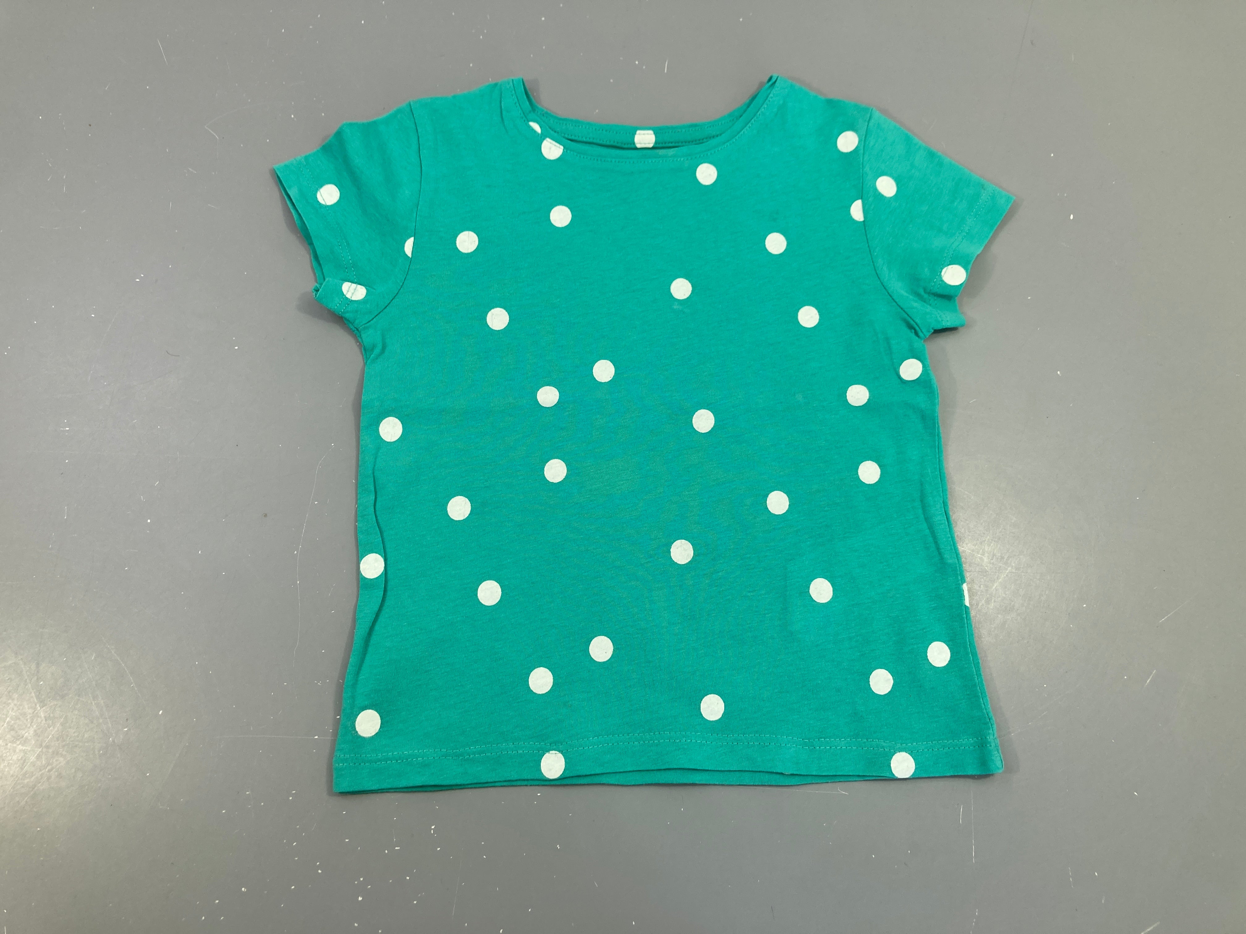 T-shirt m.c vert pois blancs
