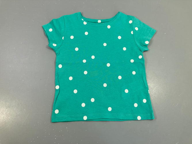 T-shirt m.c vert pois blancs, moins cher chez Petit Kiwi