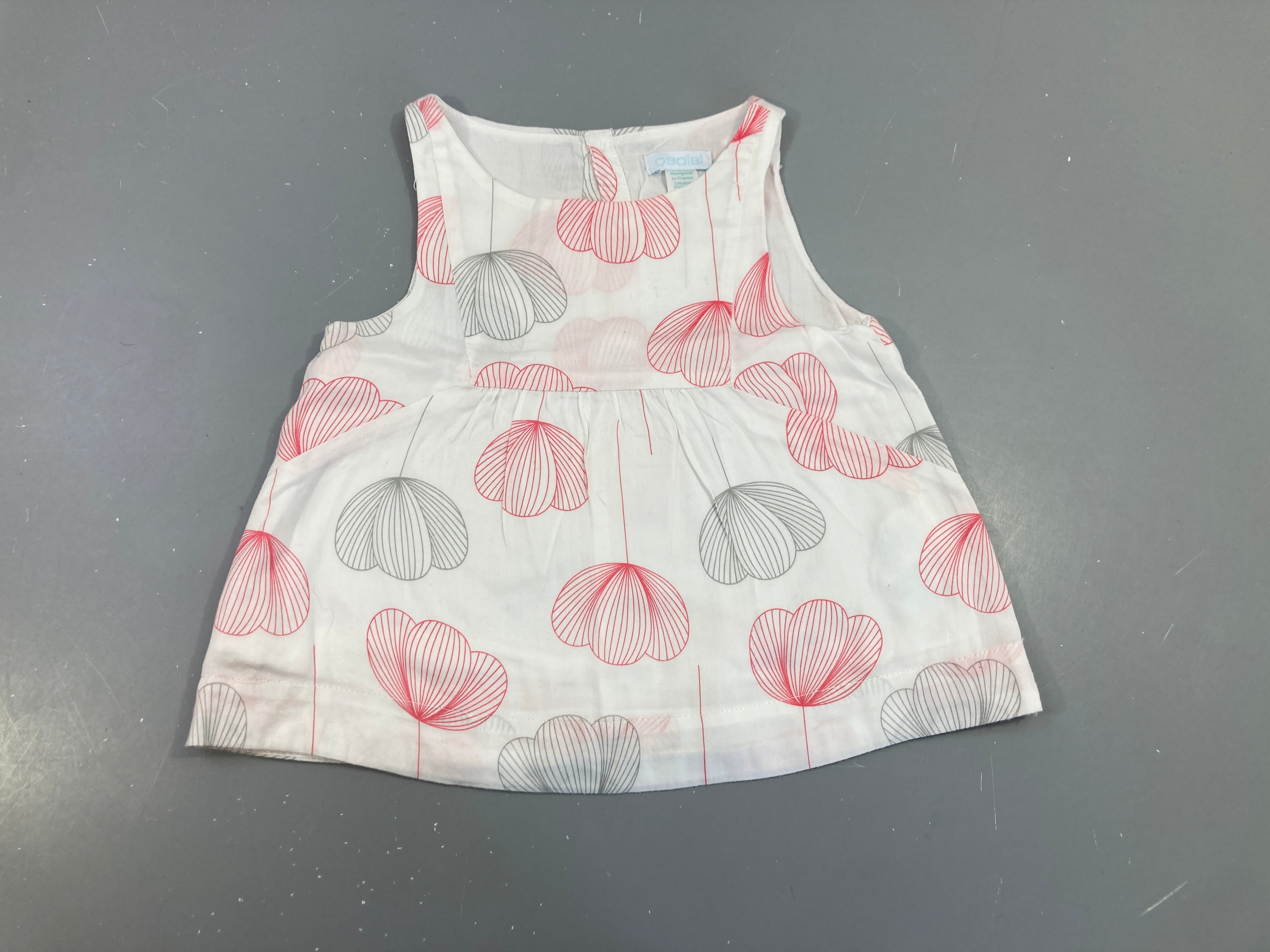 Blouse s.m blanc fleurs