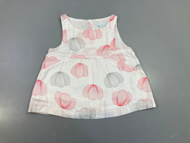 Blouse s.m blanc fleurs, moins cher chez Petit Kiwi