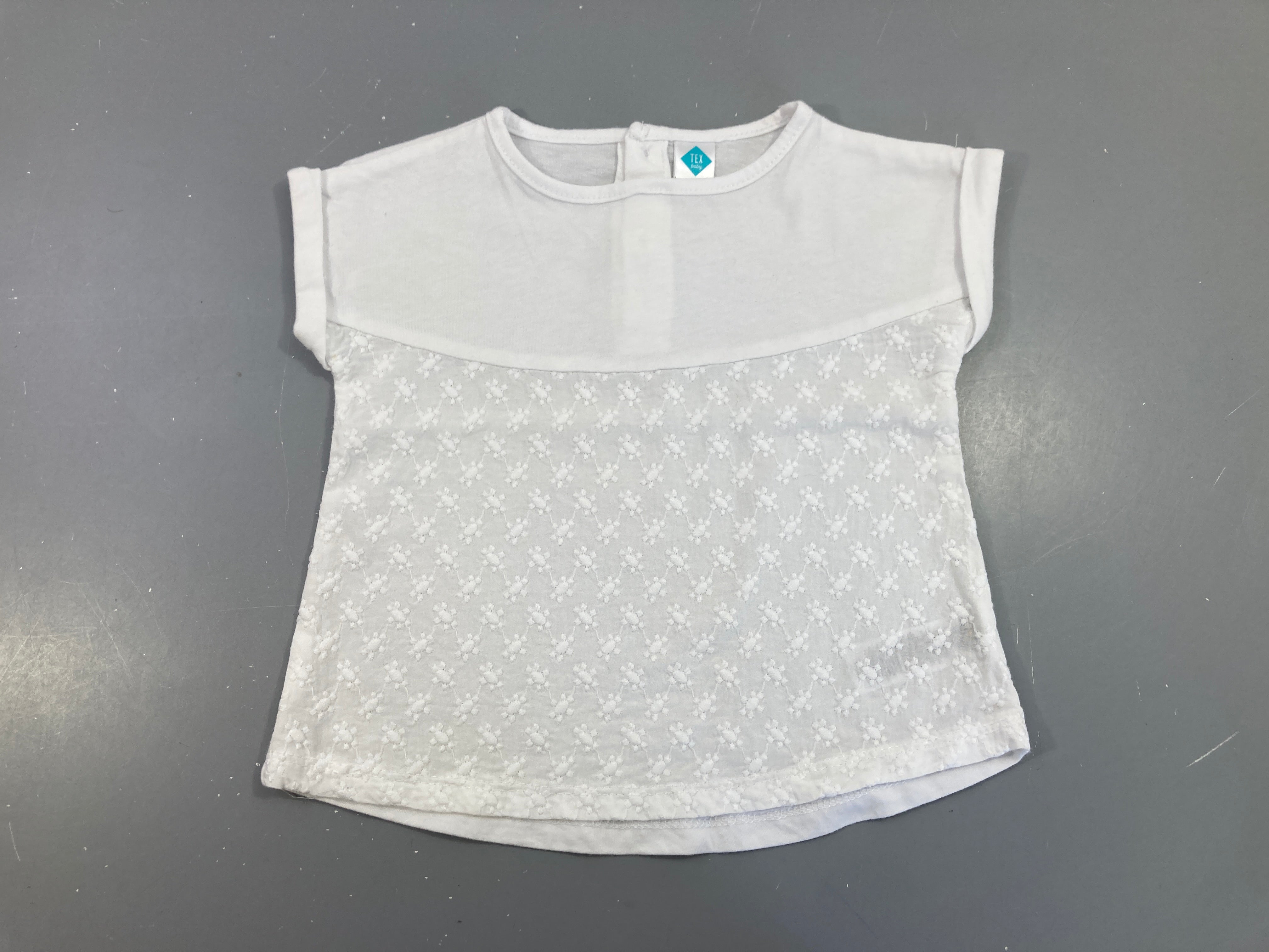 T-shirt m.c blanc broderies