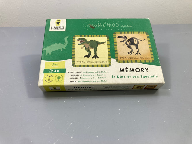 Mémor.y le Dino et son squelette, Pirouette Cacahouète, manque 1 carte, moins cher chez Petit Kiwi