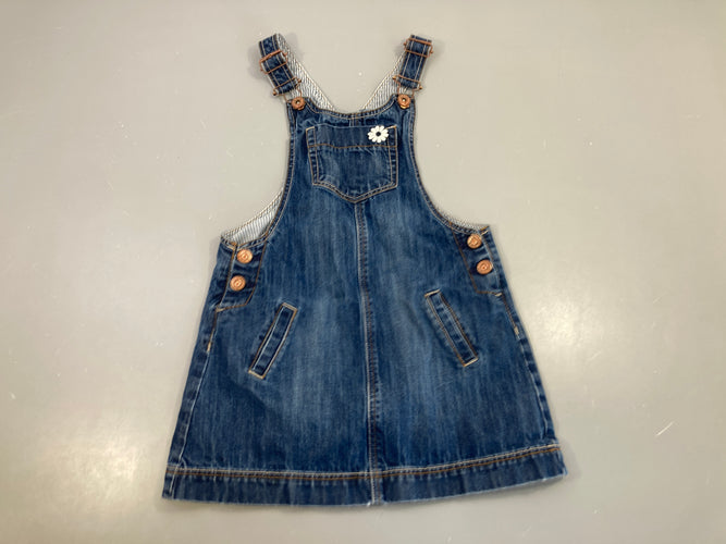 Robe salopette en jean, moins cher chez Petit Kiwi