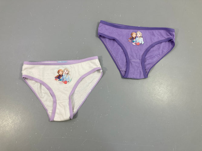 2 Culottes blanc-mauve Frozen, moins cher chez Petit Kiwi