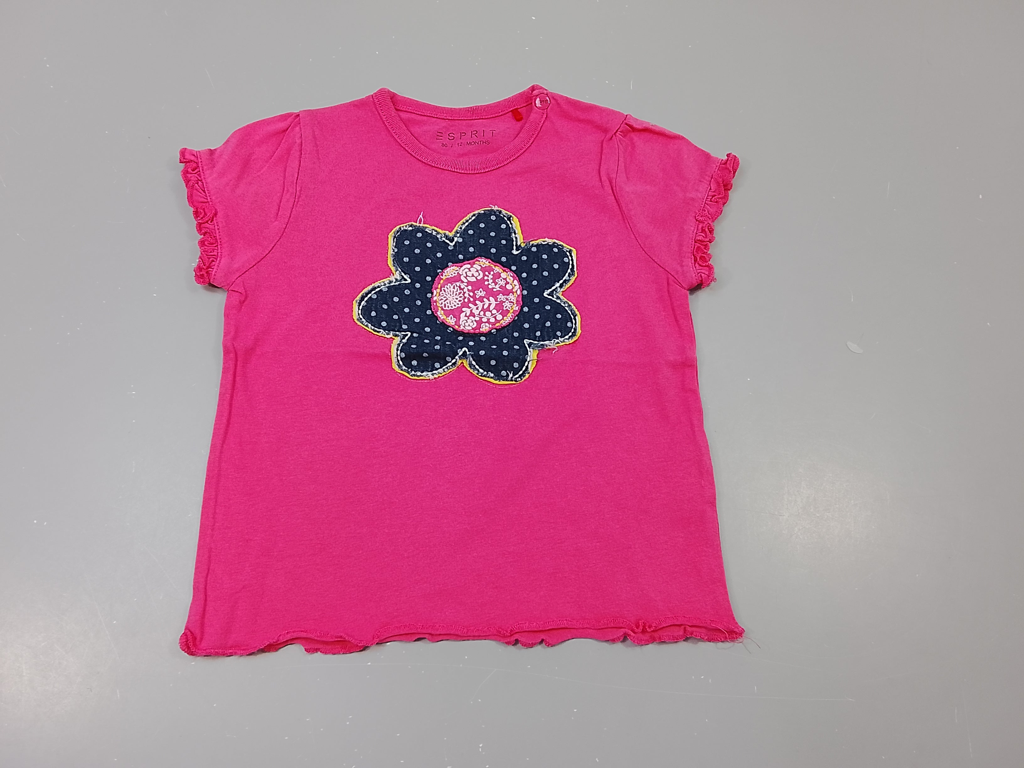 T-shirt m.c rose fleur patchwork