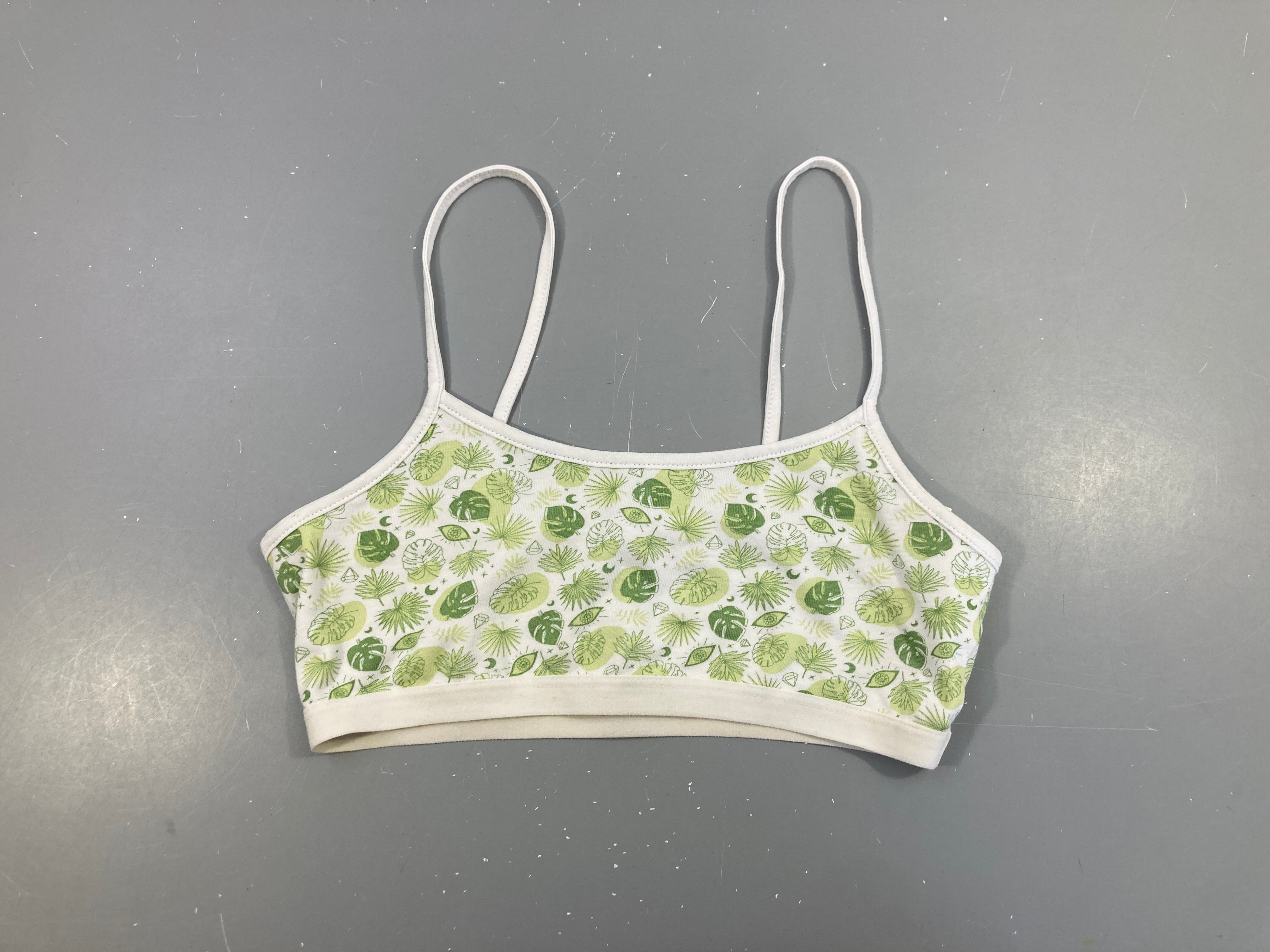 Brassière blanche feuillage