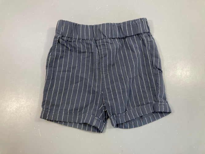 Bermuda gris foncé ligné, moins cher chez Petit Kiwi