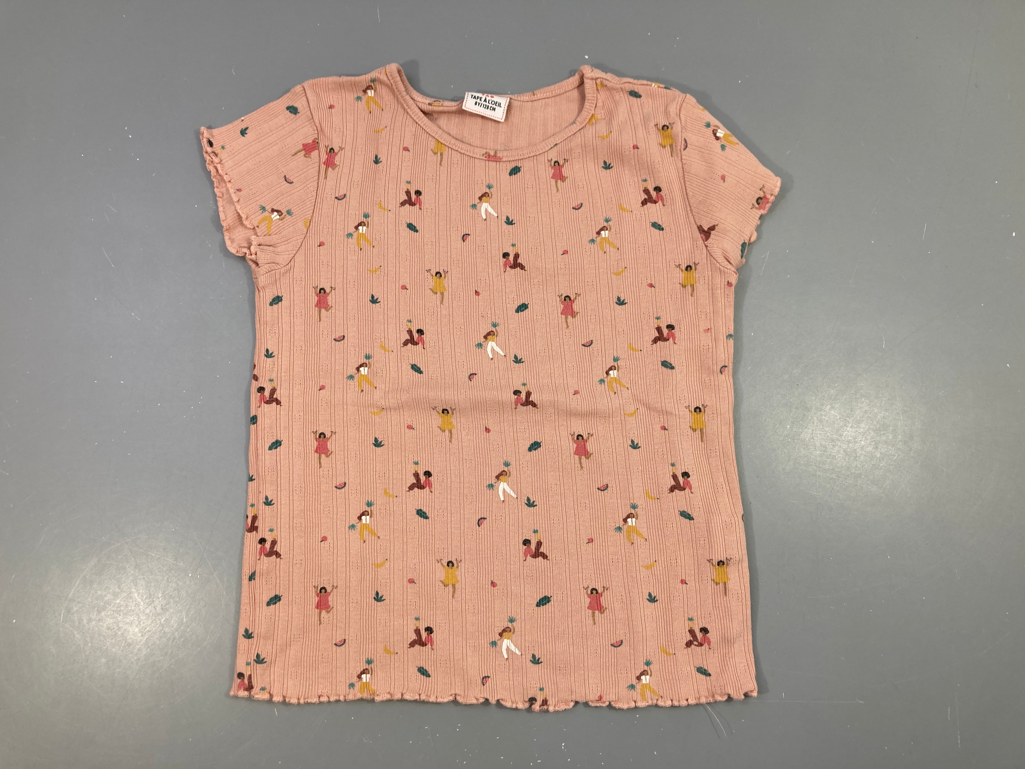 T-shirt m.c côtes rose filles