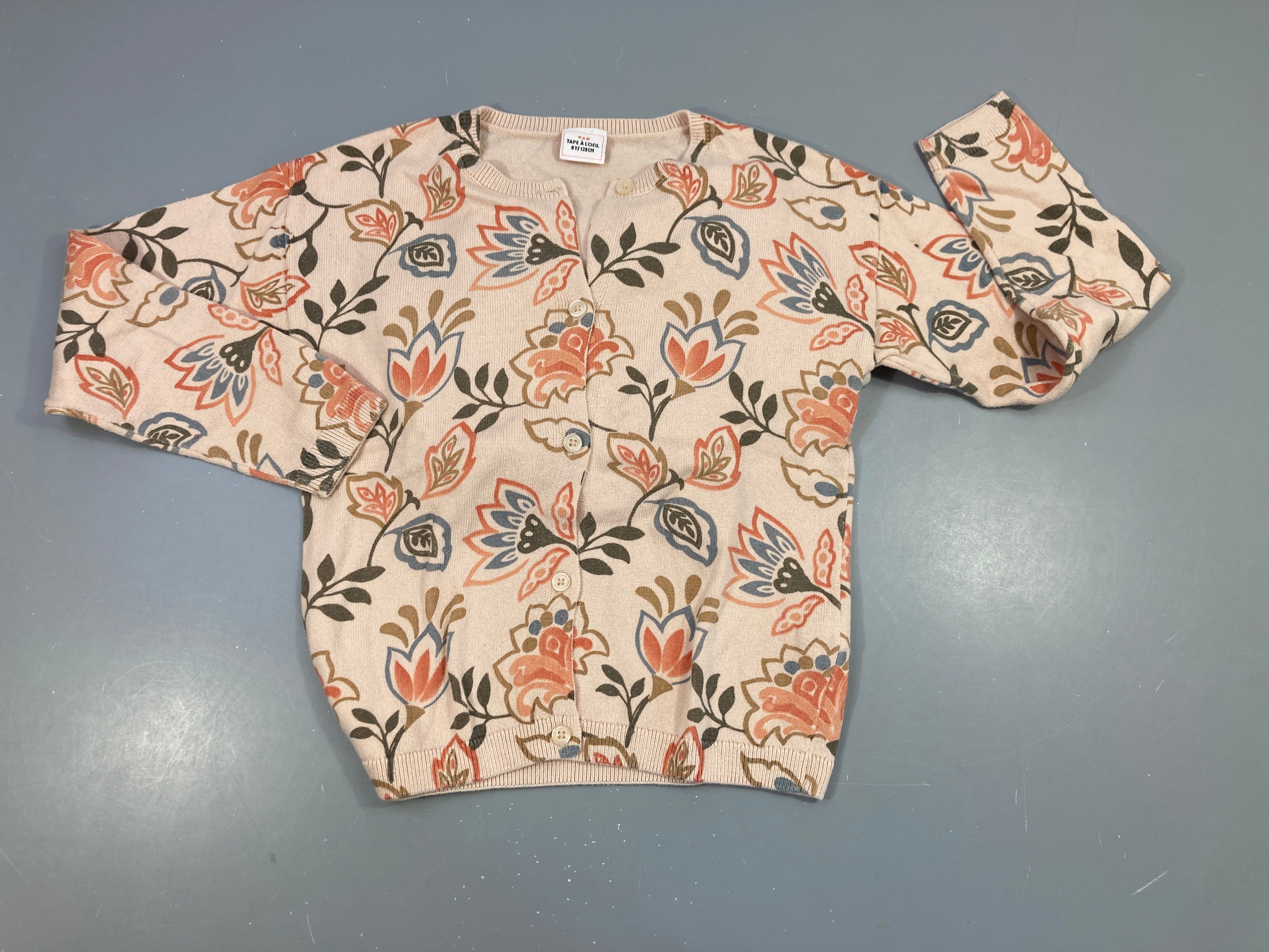 Gilet rose fleurs