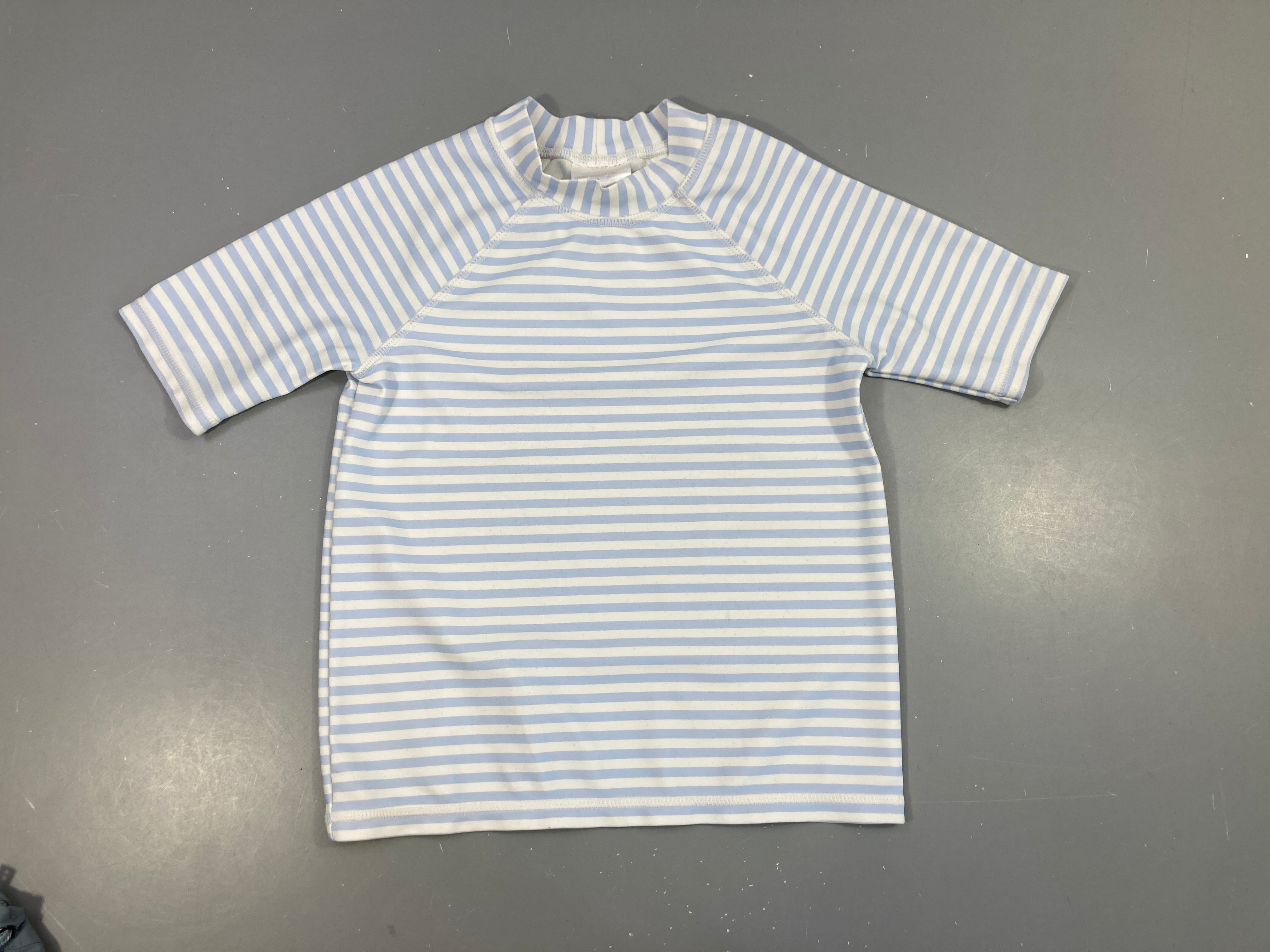 T-shirt m.c anti-uv blanc rayé bleu