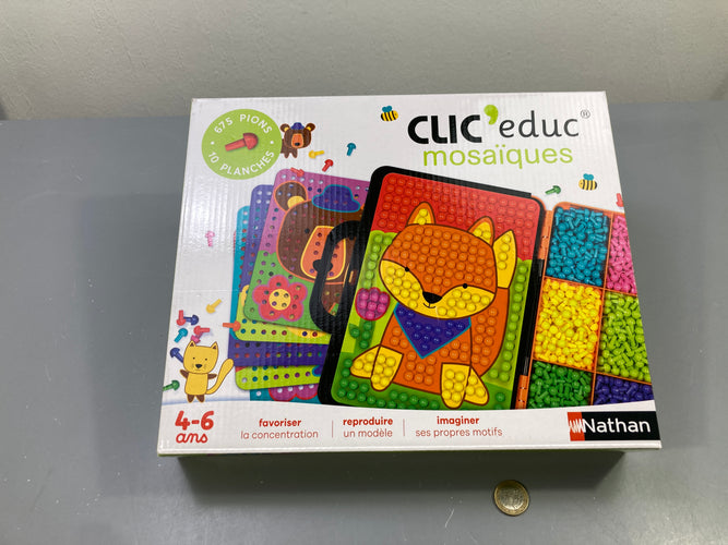 Clic'educ mosaïques, 675 pions et 10 planches, moins cher chez Petit Kiwi