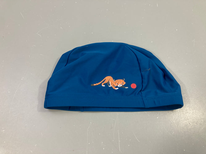 Bonnet bleu foncé félin Nabaiji Junior, moins cher chez Petit Kiwi