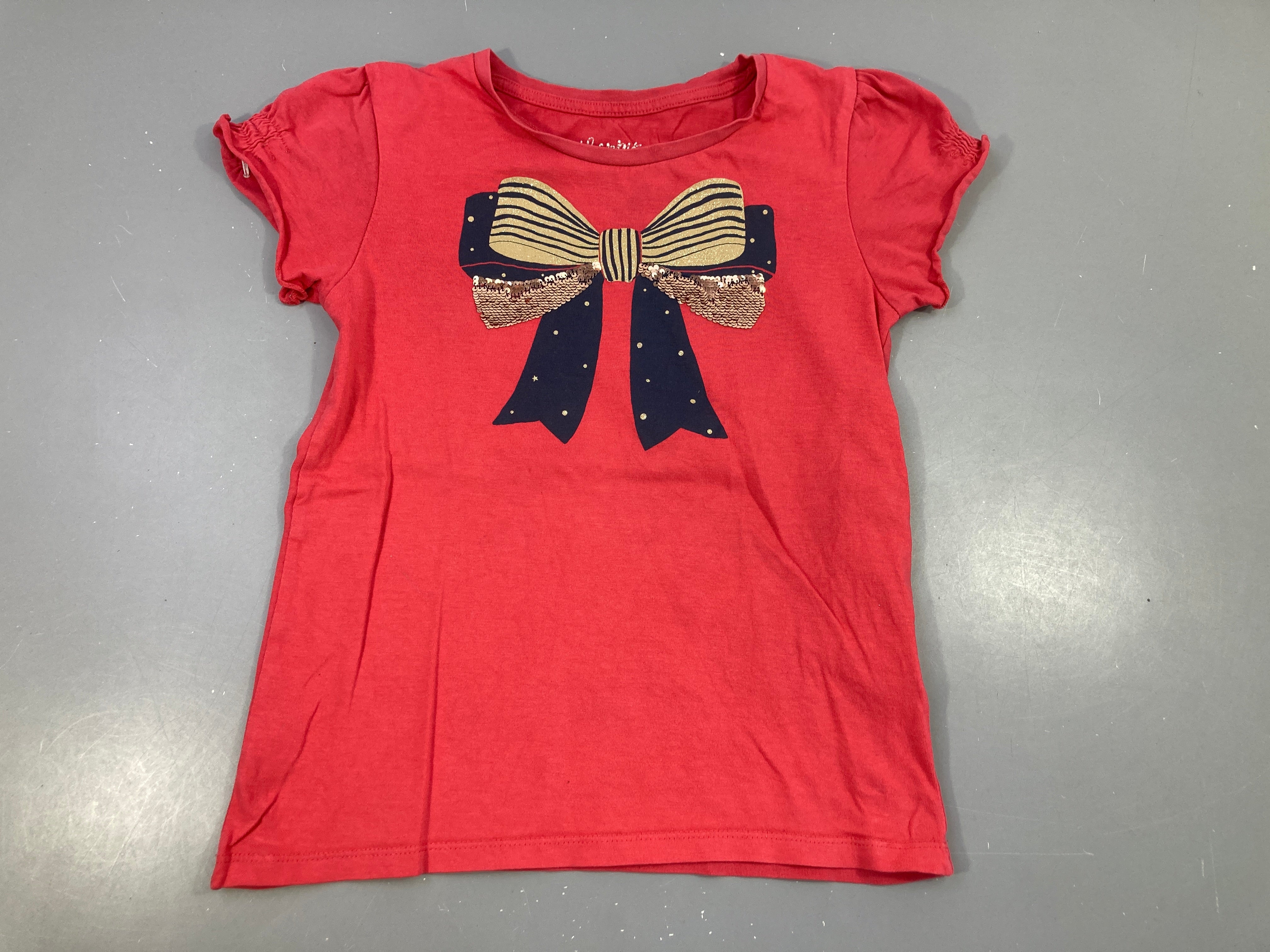 T-shirt m.c fuchsia Noeud sequins