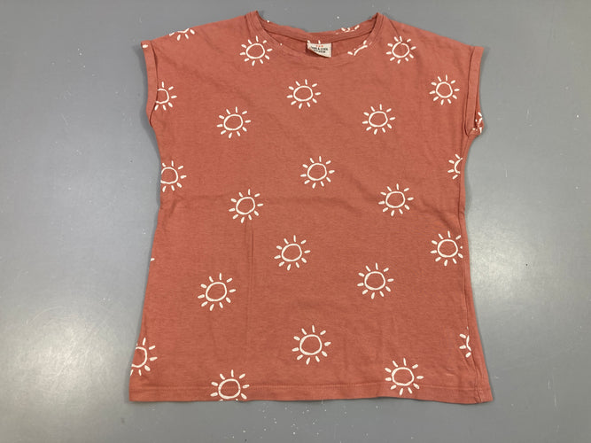 T-shirt m.c vieux rose soleils blancs, moins cher chez Petit Kiwi