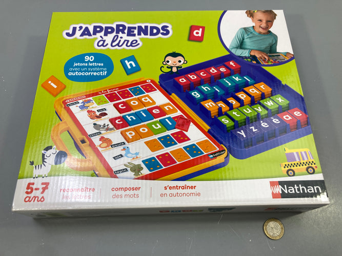 J'apprends à lire, 90 jetons lettres autocorrectifs, moins cher chez Petit Kiwi