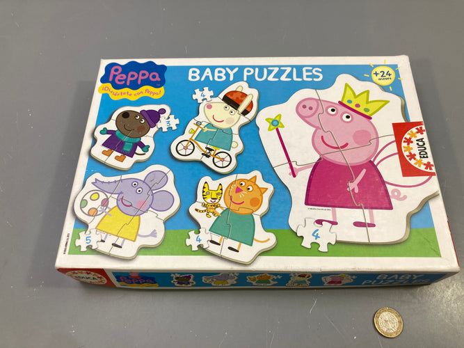 Baby Puzzles Peppa Pig, 5 puzzles 3-5 pcs, moins cher chez Petit Kiwi