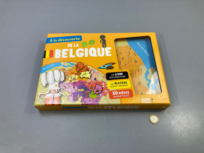 À la découverte de la Belgique, livre + plateau aimanté 50 pièces, Auzou, moins cher chez Petit Kiwi